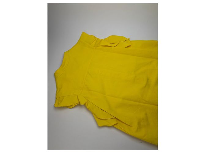 Stella Mc Cartney Vintage Stella McCartney geripptes Baumwoll-Shiftkleid Gelb 2015 S - Ansicht 10