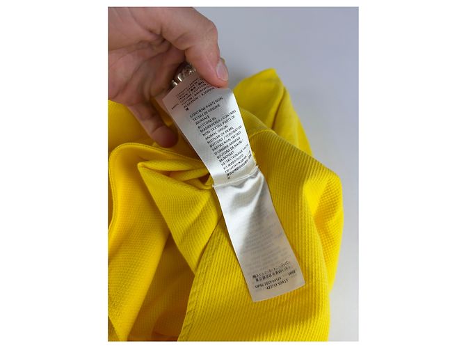 Stella Mc Cartney Vintage Stella McCartney geripptes Baumwoll-Shiftkleid Gelb 2015 S - Ansicht 12