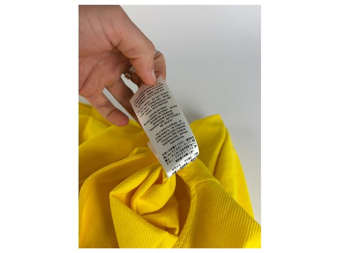 Stella Mc Cartney Vintage Stella McCartney geripptes Baumwoll-Shiftkleid Gelb 2015 S - Ansicht 13