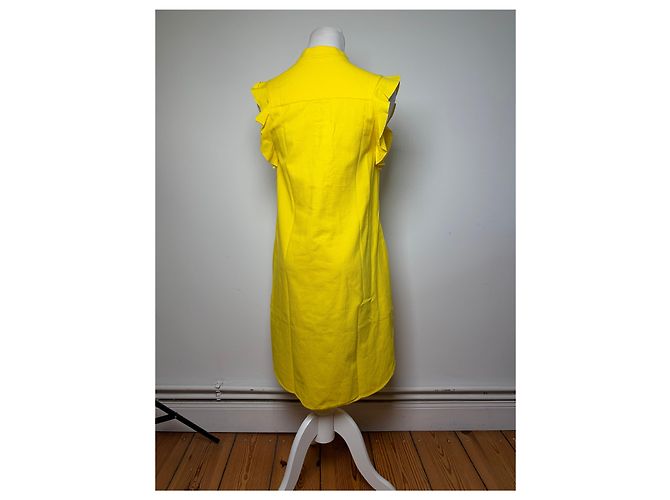 Stella Mc Cartney Vintage Stella McCartney geripptes Baumwoll-Shiftkleid Gelb 2015 S - Ansicht 3