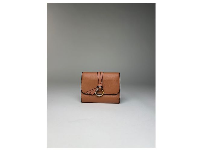 Vintage Chloé Pebbled Leather Bifold Wallet Tan - view 12