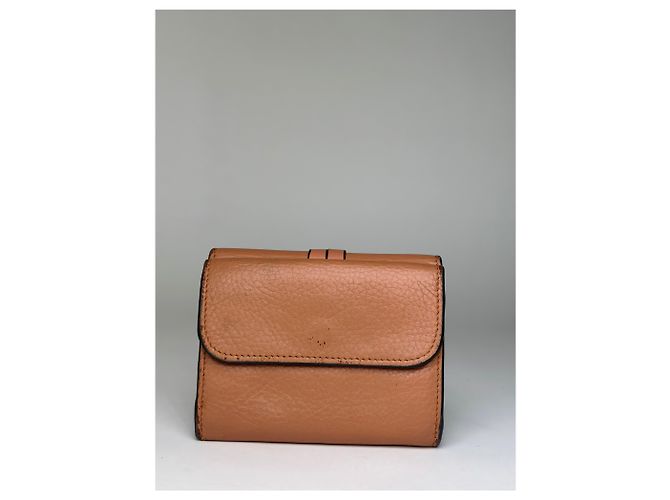 Vintage Chloé Pebbled Leather Bifold Wallet Tan - view 2