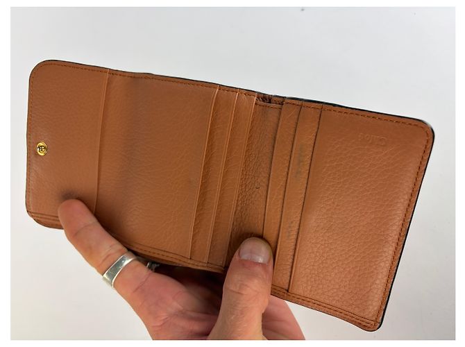 Vintage Chloé Pebbled Leather Bifold Wallet Tan - view 5
