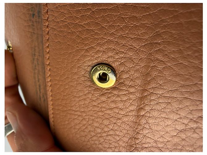 Vintage Chloé Pebbled Leather Bifold Wallet Tan - view 9