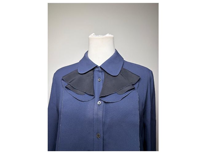 Abito Camicia Vintage Miu Miu Navy Black Collar XL - vista 15
