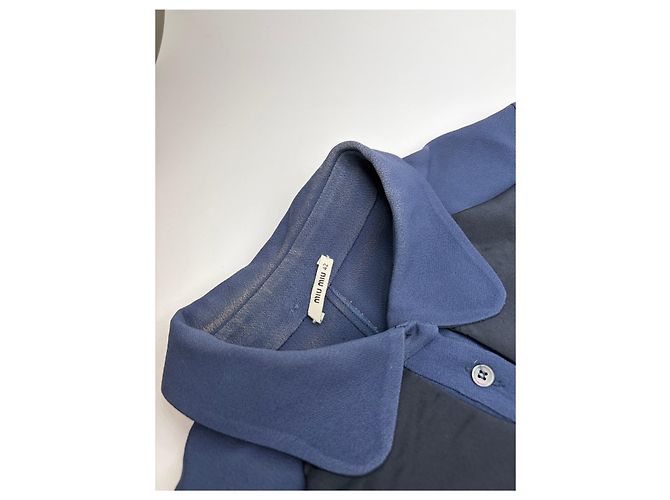 Abito Camicia Vintage Miu Miu Navy Black Collar XL - vista 5