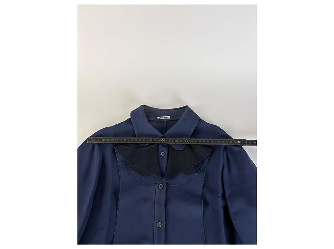 Abito Camicia Vintage Miu Miu Navy Black Collar XL - vista 8