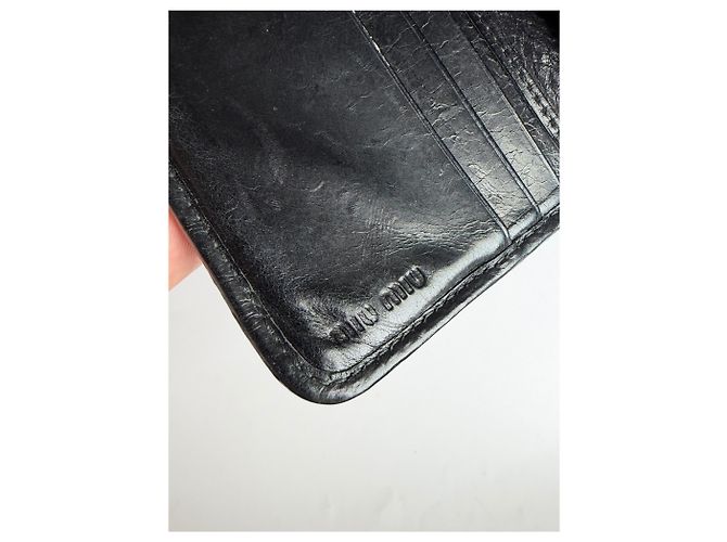 Vintage Miu Miu Matelassé Leather Bifold Wallet c. Late 2000s Black - view 8