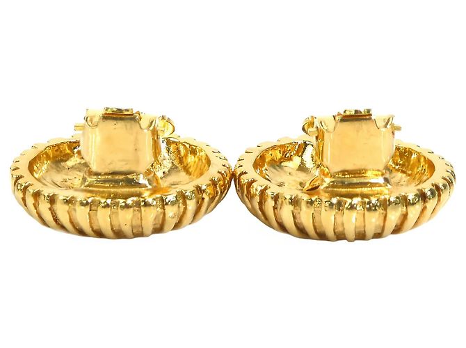 Chanel CC vergoldete Clip-On Ohrringe im Sunburst-Design - Ansicht 3
