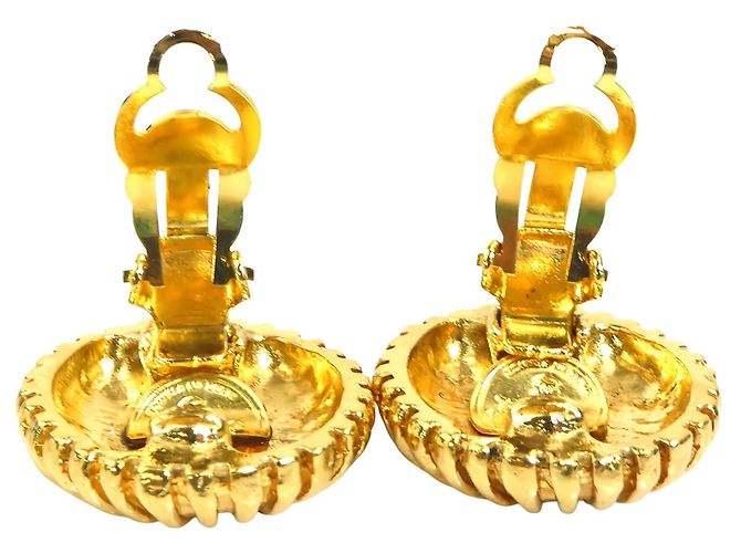 Chanel CC vergoldete Clip-On Ohrringe im Sunburst-Design - Ansicht 6