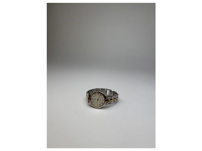 Vintage Givenchy zweifarbige Armbanduhr späte 1980er Silver Gold - Ansicht 4