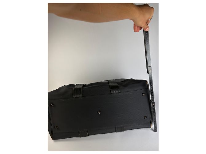 Vintage Versace Weekender Duffle Bag aus Nylon mit Lederbesatz Schwarz - Ansicht 12