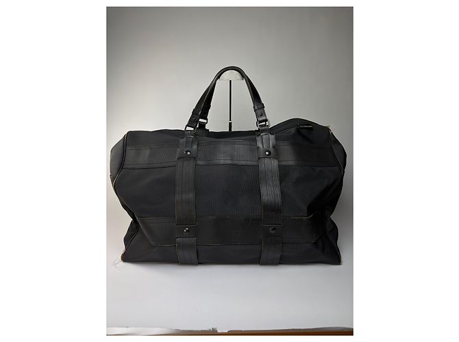 Vintage Versace Weekender Duffle Bag aus Nylon mit Lederbesatz Schwarz - Ansicht 7