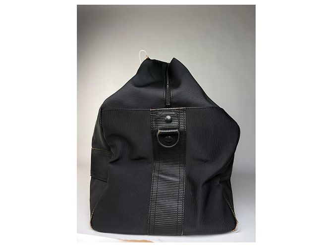 Vintage Versace Weekender Duffle Bag aus Nylon mit Lederbesatz Schwarz - Ansicht 9