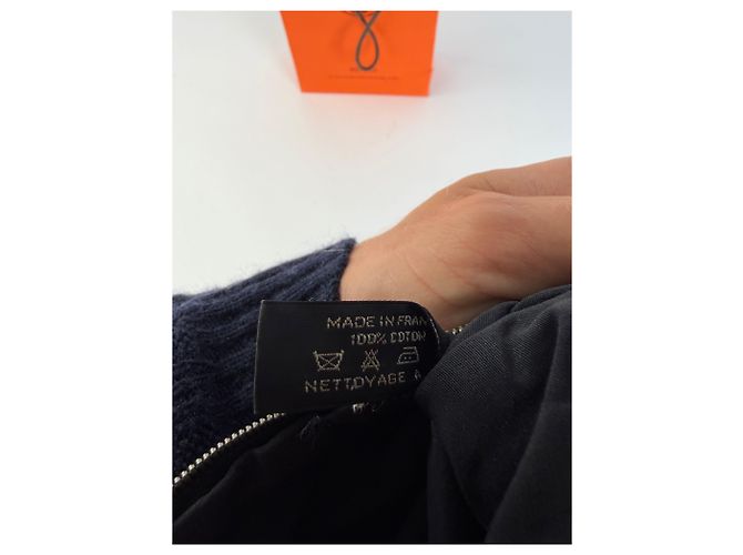 Trim Vintage Hermès Canvas Kosmetiktasche Schwarz Silber - Ansicht 5