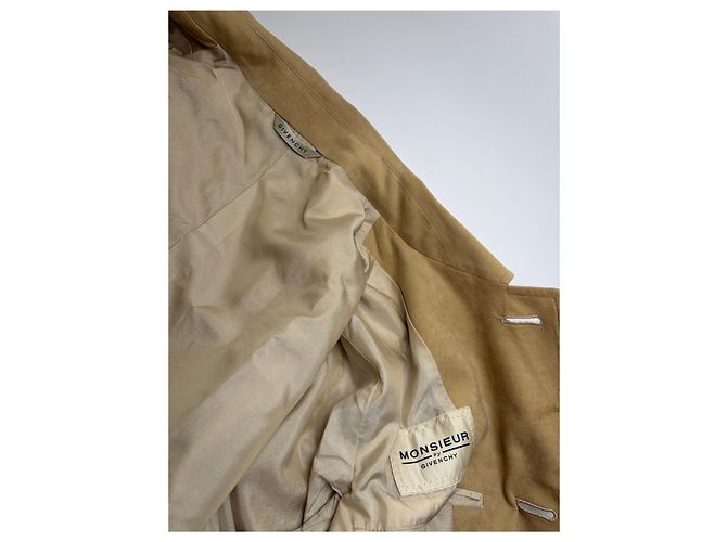 Giacca Vintage Givenchy da Uomo effetto Scamosciato Beige M - vista 10