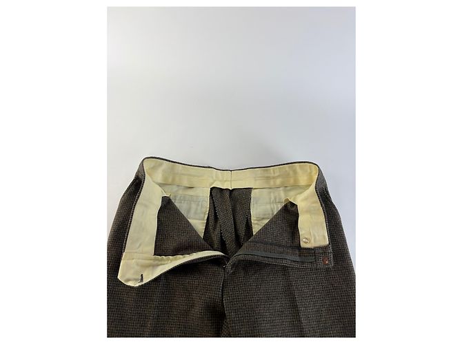 Vintage Givenchy Men's Houndstooth Wool Blazer & Trousers Brown Beige L - view 13