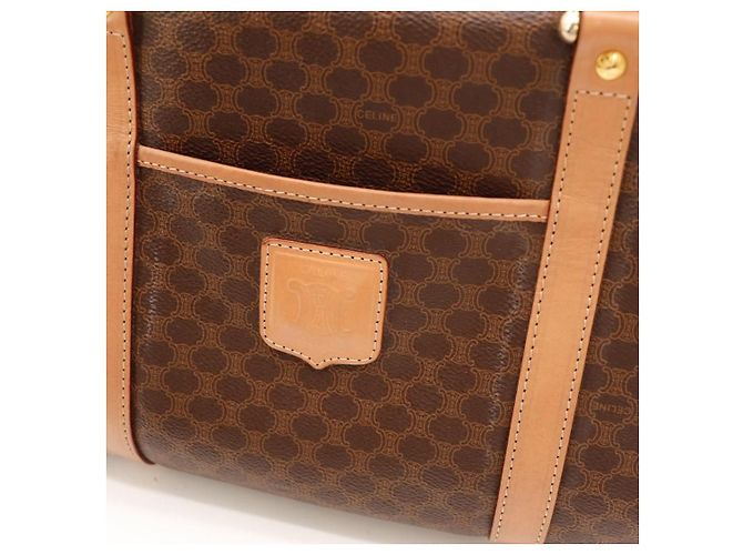 Céline Celine Macadam Boston Bag Brown Monogram Canvas - view 7