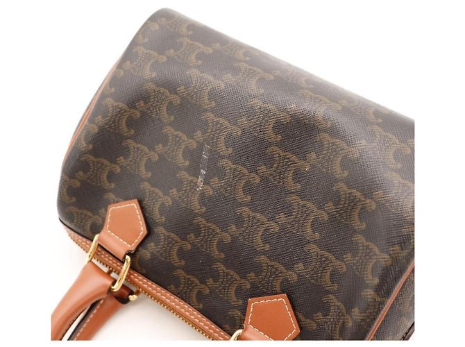 Céline Celine Monogram Canvas Boston Bag Brown - view 10