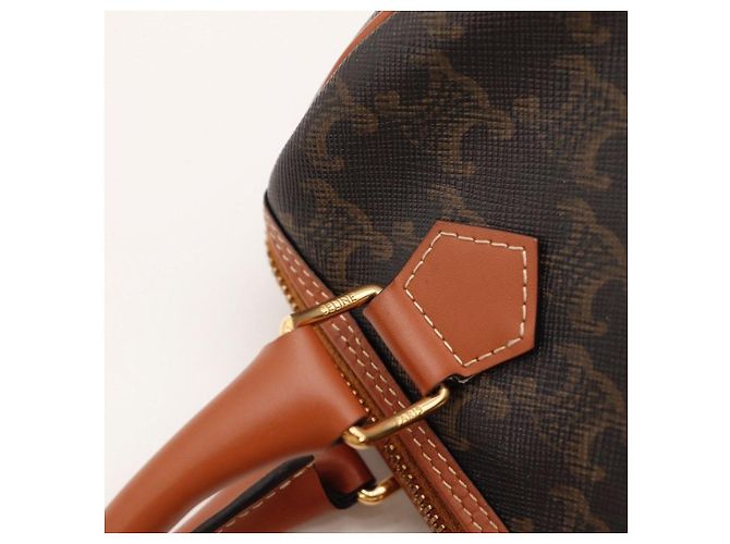 Céline Celine Monogram Canvas Boston Bag Brown - view 11
