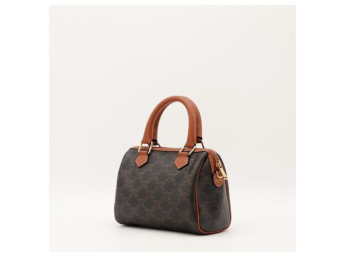 Céline Celine Monogram Canvas Boston Bag Brown - view 2