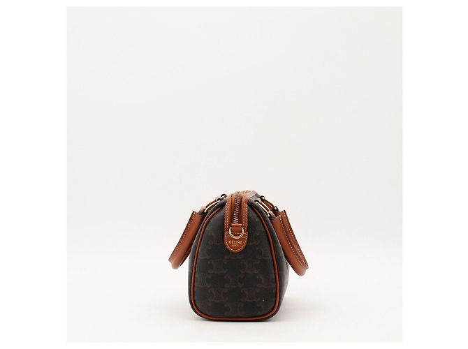 Céline Celine Monogram Canvas Boston Bag Brown - view 5