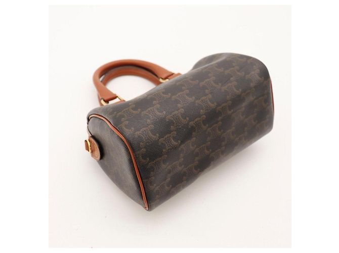 Céline Celine Monogram Canvas Boston Bag Brown - view 8