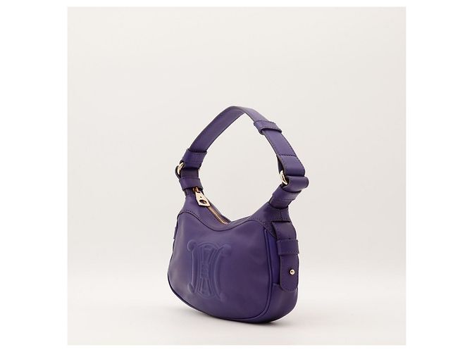 Céline Celine Sac à épaule Triomphe en cuir violet - vue 2