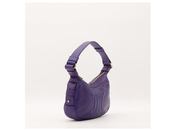 Céline Celine Sac à épaule Triomphe en cuir violet - vue 4