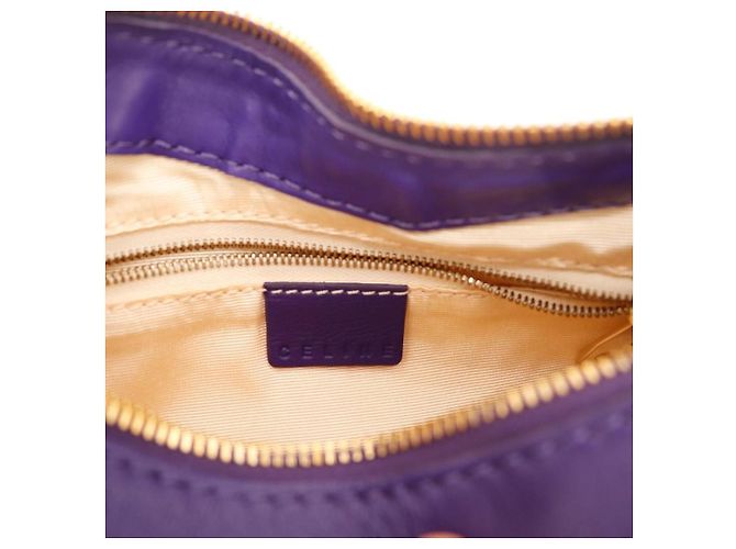 Céline Celine Sac à épaule Triomphe en cuir violet - vue 8