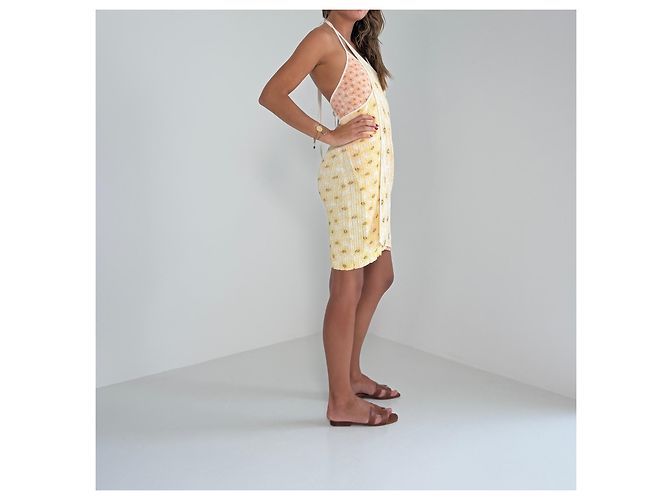 Jacquemus Vestido Mini Floral Amarillo Primavera 2020 - vista 4