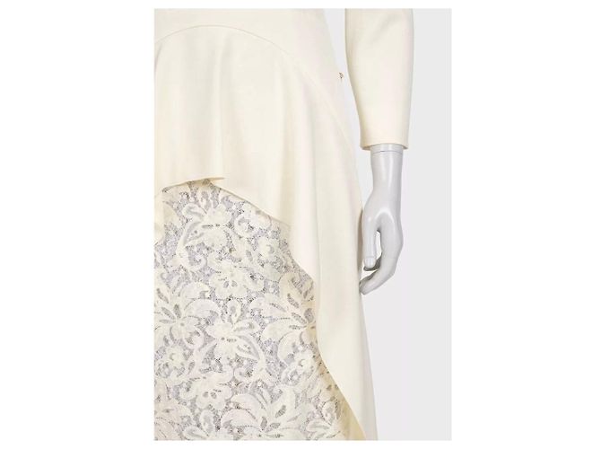Alessandra Rich weißes Kleid mit elegantem Spitzensaum Sz.42 gebraucht - Ansicht 4