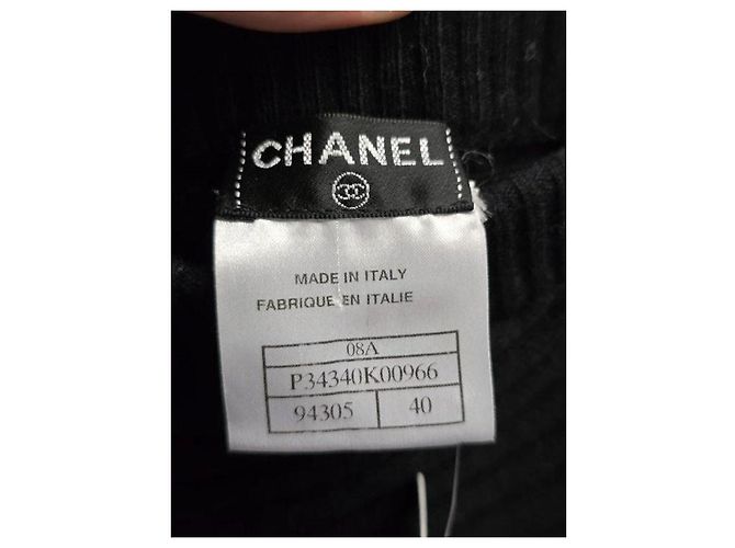 Falda lápiz Chanel de cachemira negra Sz.40 de segunda mano - vista 7