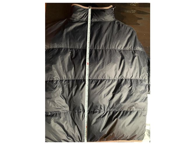 Poncho de plumón de nailon azul Brunello Cucinelli con cuello de piel - vista 10