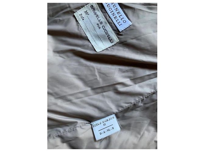 Brunello Cucinelli Black Nylon Down Poncho with Fur Collar - view 2