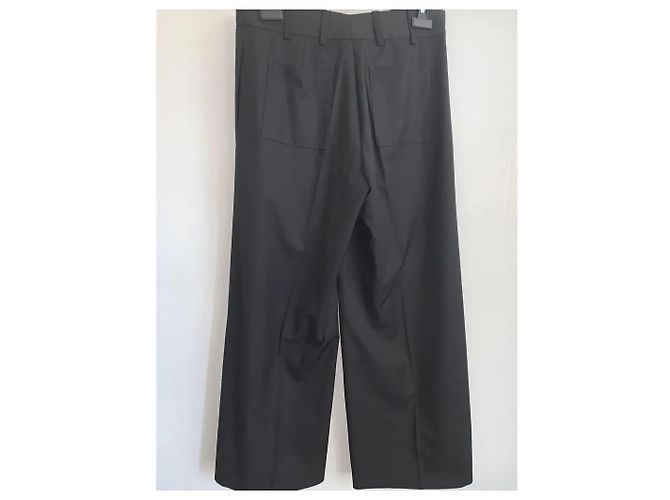 Chanel Calças Wide Leg em Seda e Algodão Preto - vista 2
