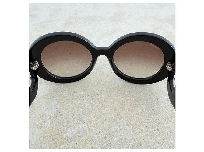 Prada Crystal Baroque SPR 31P Óculos de sol Oversized Preto - vista 4