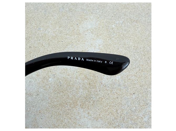 Prada Crystal Baroque SPR 31P Óculos de sol Oversized Preto - vista 8