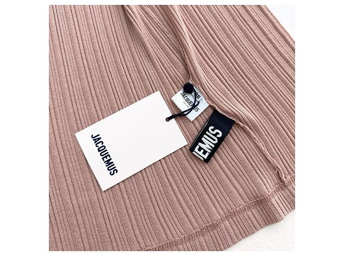 Vestido Maxi Halterneck Acanalado Jacquemus - Rosa Blush - vista 7