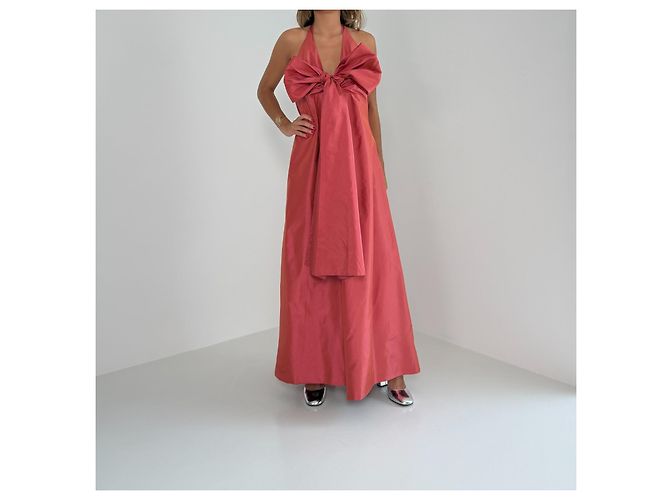 Autre Marque Jesús del Pozo Seiden-Maxikleid mit Neckholder - Ansicht 3