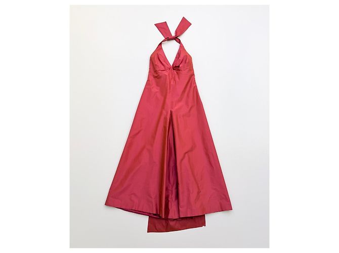 Autre Marque Jesús del Pozo Seiden-Maxikleid mit Neckholder - Ansicht 4