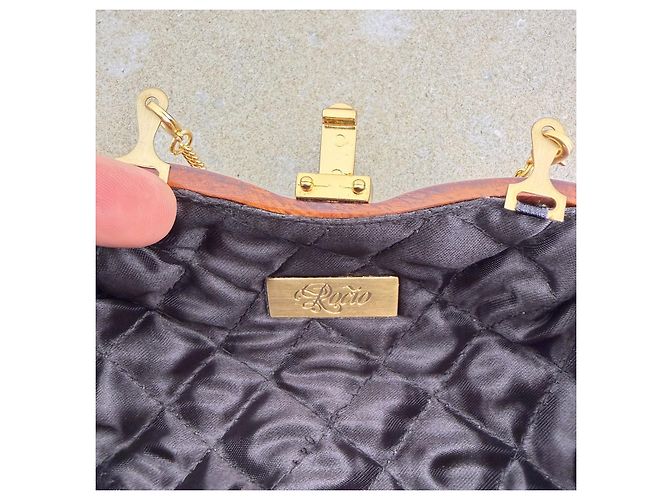 Rocio Holz-Clutch mit geometrischem Design in Schwarz - Ansicht 7