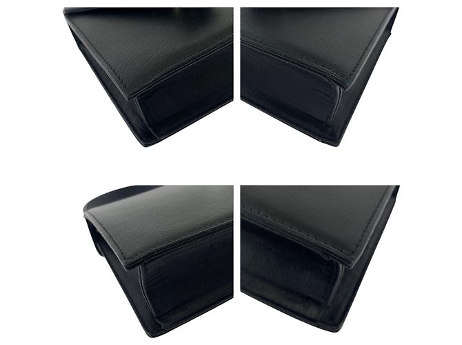 MCM Vintage Mini Handtasche aus schwarzem Leder - Ansicht 3