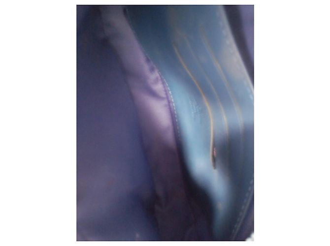 Louis Vuitton Pochette in pelle blu monogramma impresso - vista 8