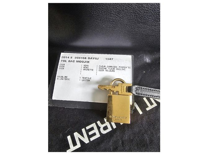 Autre Marque Borsa a mano Saint Laurent Moujik in pelle nera - vista 11