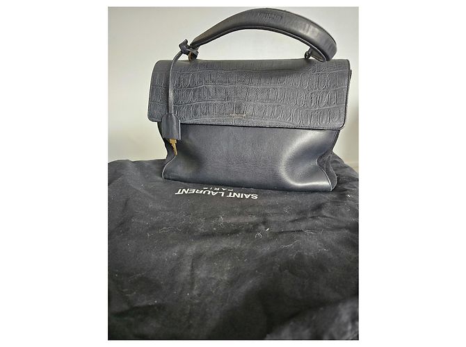 Autre Marque Borsa a mano Saint Laurent Moujik in pelle nera - vista 8