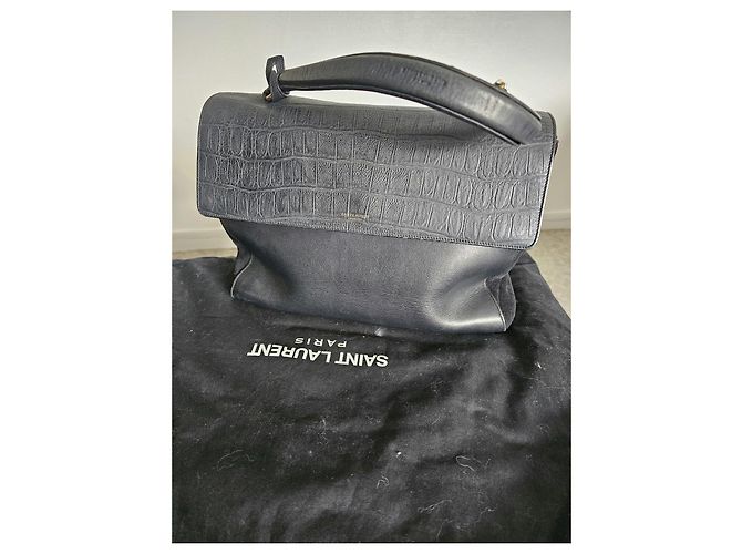 Autre Marque Borsa a mano Saint Laurent Moujik in pelle nera - vista 9