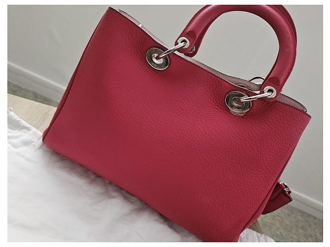 Dior Diorissimo Handtasche aus genarbtem Leder - Rot - Ansicht 13