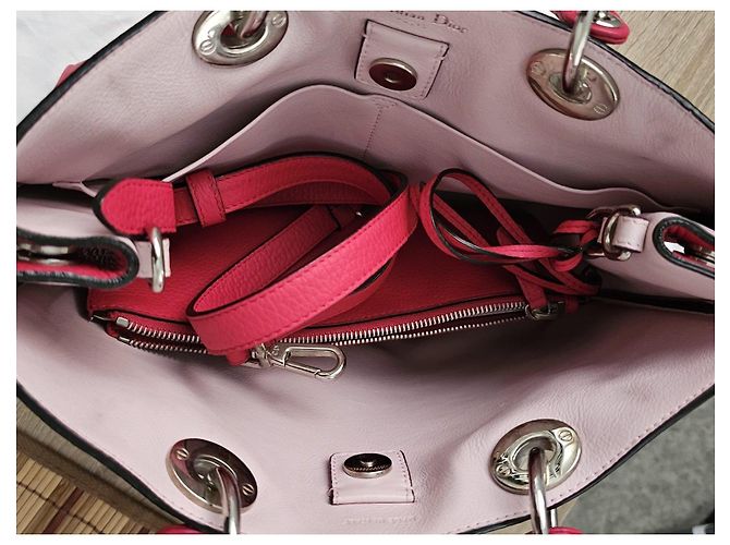 Dior Diorissimo Handtasche aus genarbtem Leder - Rot - Ansicht 14