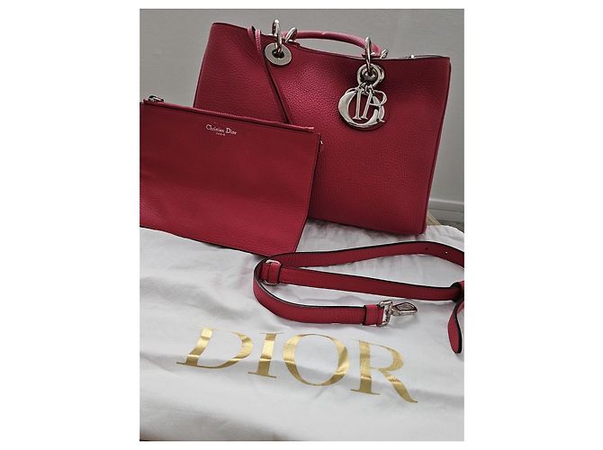 Dior Diorissimo Handtasche aus genarbtem Leder - Rot - Ansicht 2